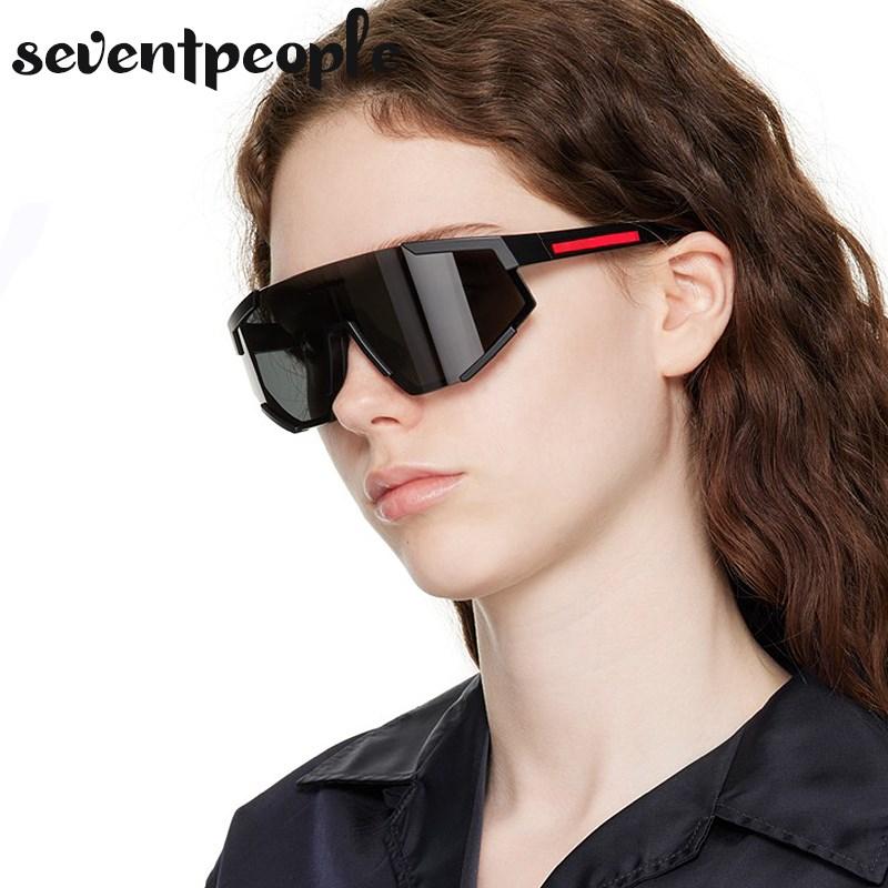 Sports Oversized One-Piece Shield Sunglasses Women  Luxury Steampunk Outdoor Goggle Sun Glasses For Male Punk Shades UV400