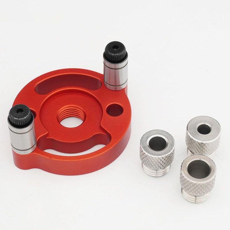 2-10mm Dübelbohrschablone Kit Selbstzentrierender Bohrerführung Locator Mit 8 Stahlbuchsen Holzbearbeitung Aluminiumlegierung Loch Vertikaler Loccher