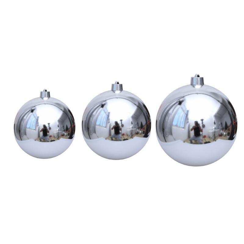 Oversized Silver Reflective Christmas Decors Ball Portable Plastic Hanging Ornament For Christmas And Parties