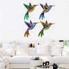 Wrought Iron Hummingbird Ornament 4pcs/set Animal Art Crafts Decor for Indoor Outdoor Garden Yard Door Decoration