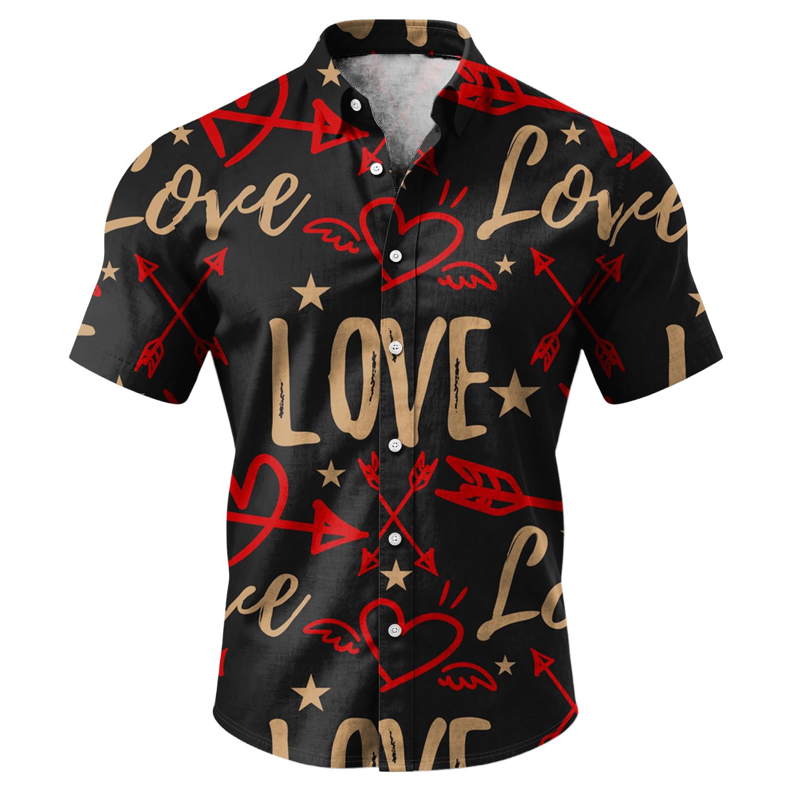 

Мужская повседневная рубашка с коротким рукавом XXL киноварь