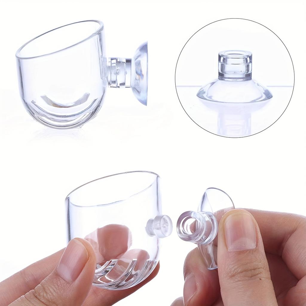 2Pcs Red Worm Feeder Aquarium Plant Pot, Plastic Fish Tank Plants Holder with Aquarium Planter