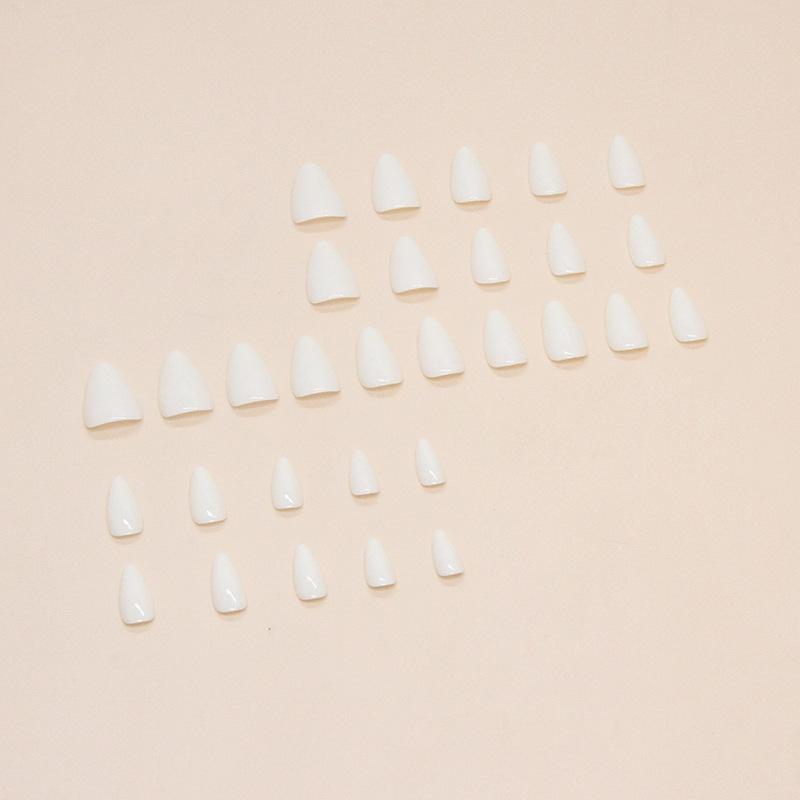 Solid Color Wearing Nail Art Piece Nail Art Piece Nail Art Patch Short Almond Fake Nail Almond Nail 30 Pieces