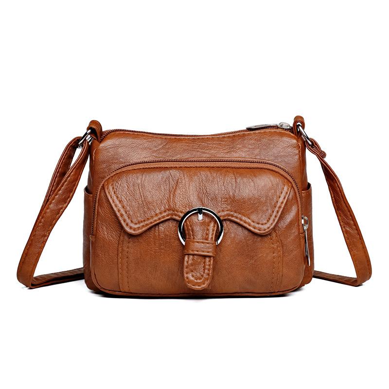 New simple casual women's bag middle-aged mother large-capacity multi-pocket practical shoulder messenger bag