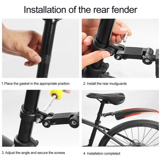 2 Pcs Bicycle Fender Adjustable Front And Rear Fenders Universal Bike Mud Guard Accessories for Mountain Road Bike