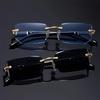 2 Pieces of Fashionable Glasses Set Retro Frameless Couple Metal Accessories Street Style and Daily Commuting Trend