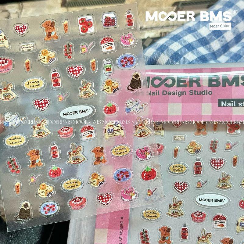 

Mooerbms Sweet Korean Afternoon Tea Small Animal Mori Club Pastoral Young Adult Stickers Nail Stickers Thin Tough Animal Mori Friends Association