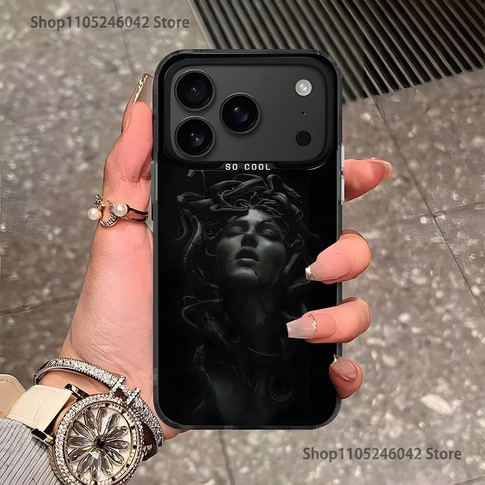 Medusa Greek Mythology Look At Me For Black Candy Matte Cover iPhone 17,16,15,14,13,12,11,Mini,Pro,E,SE4,XS,MAX