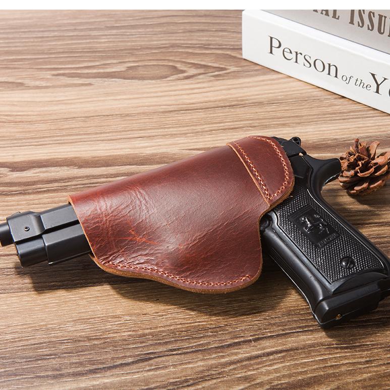 Leather IWB concealed carrying holster for Glock 17 19 26 43X Sig S&W M&P tactical holster