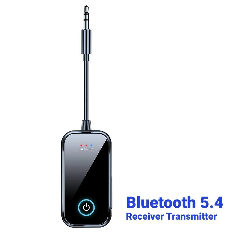 2 in 1 Bluetooth 5.4 Audio Transmitter Receiver 3.5mm AUX Jack Stereo Music Wireless Audio Adapter for TV Car Speaker PC Headphone