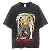 T-shirt Lavate Vintage Harajuku Stampa Grafica Anime Death Note T-shirt Cotone Oversize Moda Streetwear Top Unisex