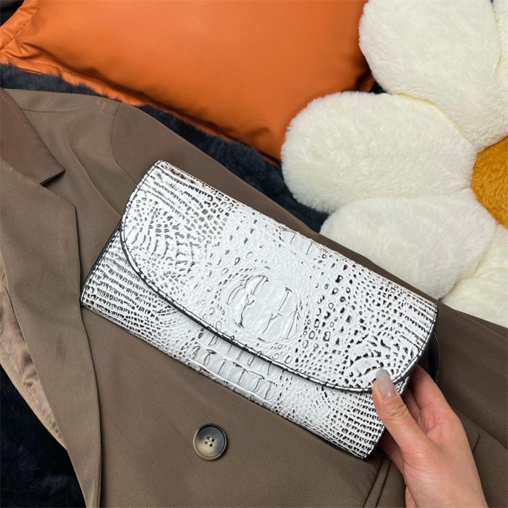 

Handheld Bag for Women, New European and American Fashion Crossbody Bag, Single Shoulder High-end Texture Crocodile Pattern Small Square Bag хакі