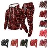 Men's Christmas Print Hoodie and Straight Leg Sweatpants 2 Piece Casual Outfit
