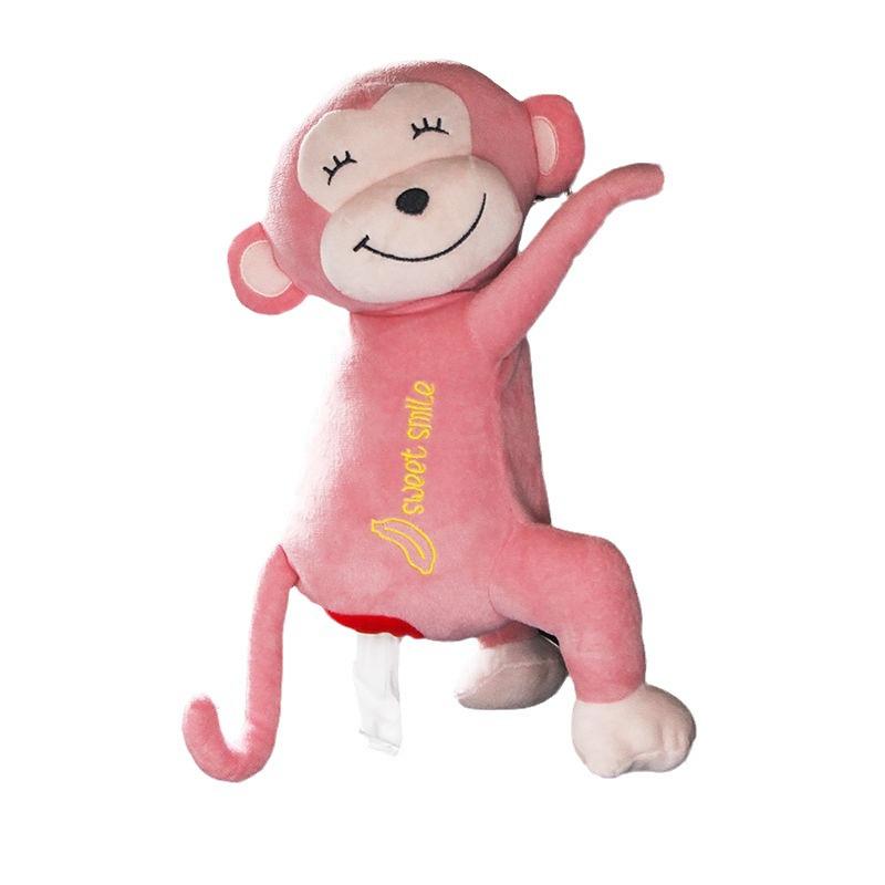 Creative Monkey Tissue Box Cover for Car - Cute Hanging Pull-Out Design
