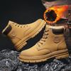 Winter Men's Shoes Warm Men Cotton Shoes Padded Thick Fleece Ankle Boots Lace Up Comfortable Men Boots Wear Resistant