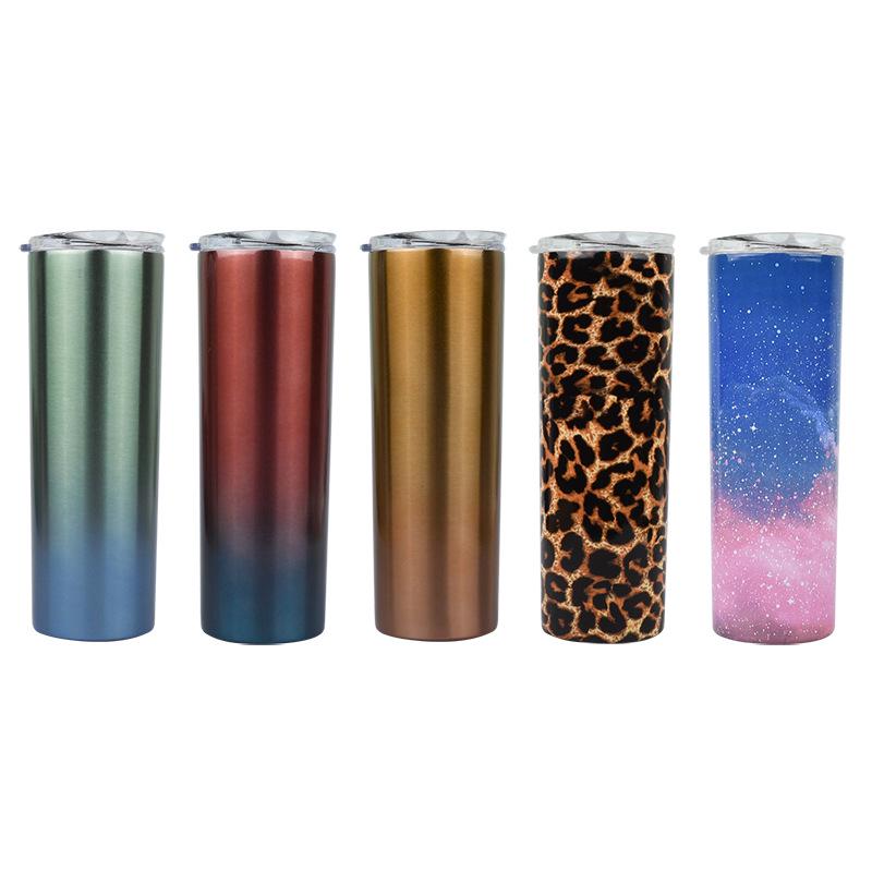 20oz Stainless Steel Insulated Slim Cup with Solid Color and Logo Printing.