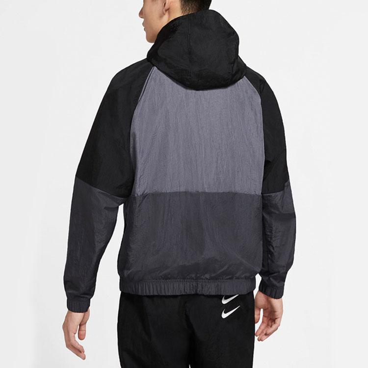 Nike Swoosh Woven Long-Sleeve Jacket Men Outerwear Black DJ0477-011
