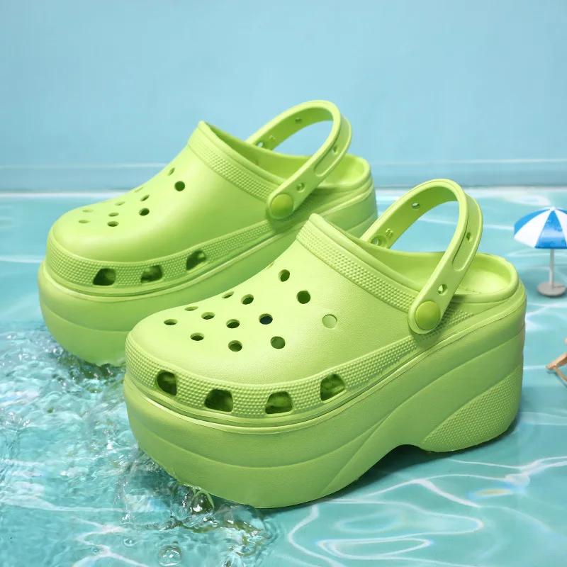 Superhøye 10 cm sandaler for kvinner sommer kvinnetøfler plattformsandaler utendørs gate strandtøfler flip-flops hagesko