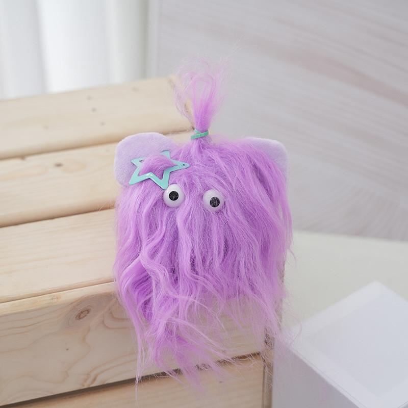 Cute And Funny Plush Doll Keychain With Colorful Hair For Stylish Bag Accessory