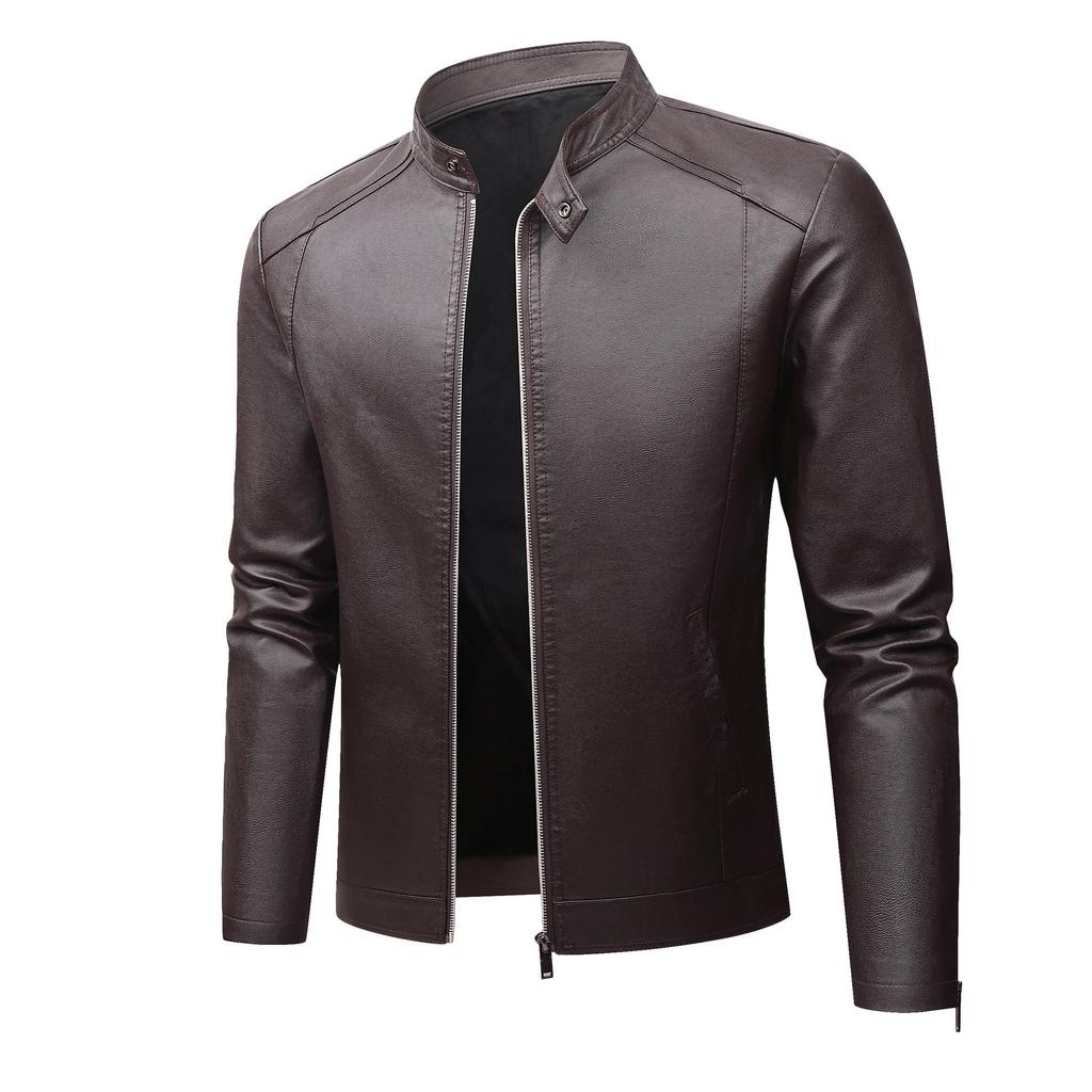 Men's Slim Casual Korean Style Leather Motorcycle Jacket