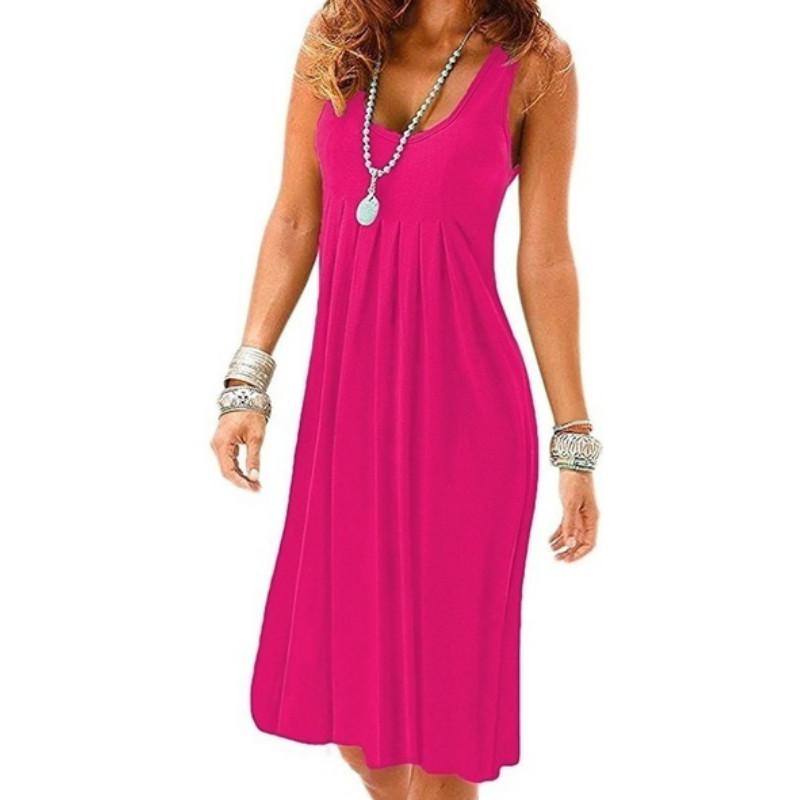 Plus Size Loose Long Dress Solid Color Women Ladies U-neck Backless Slip Dresses Plus Size Loose Long Dress Solid Color Women Ladies U-neck Backless Slip Dresses