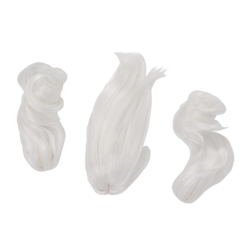 1 6 Twin Ponytail Doll Wig Soft Silk Comfortable Touch Easy Styling Ball Jointed Doll Hair Moon White