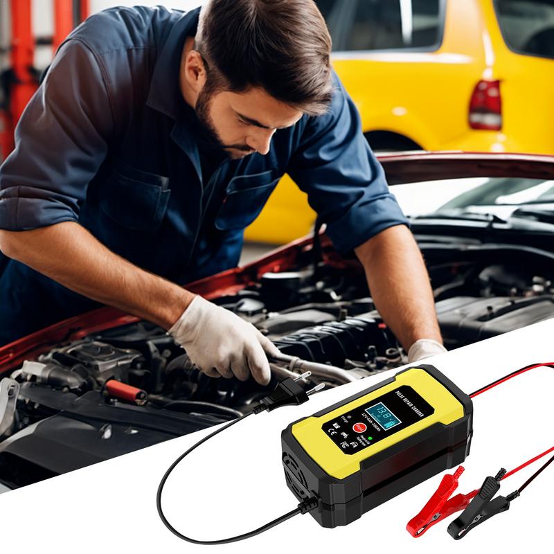 Battery Maintainer Motorcycle 12V6A Smart Car Battery Repairing Pulse Charger 4Ah-100Ah Automotive Battery Repair Supplies For
