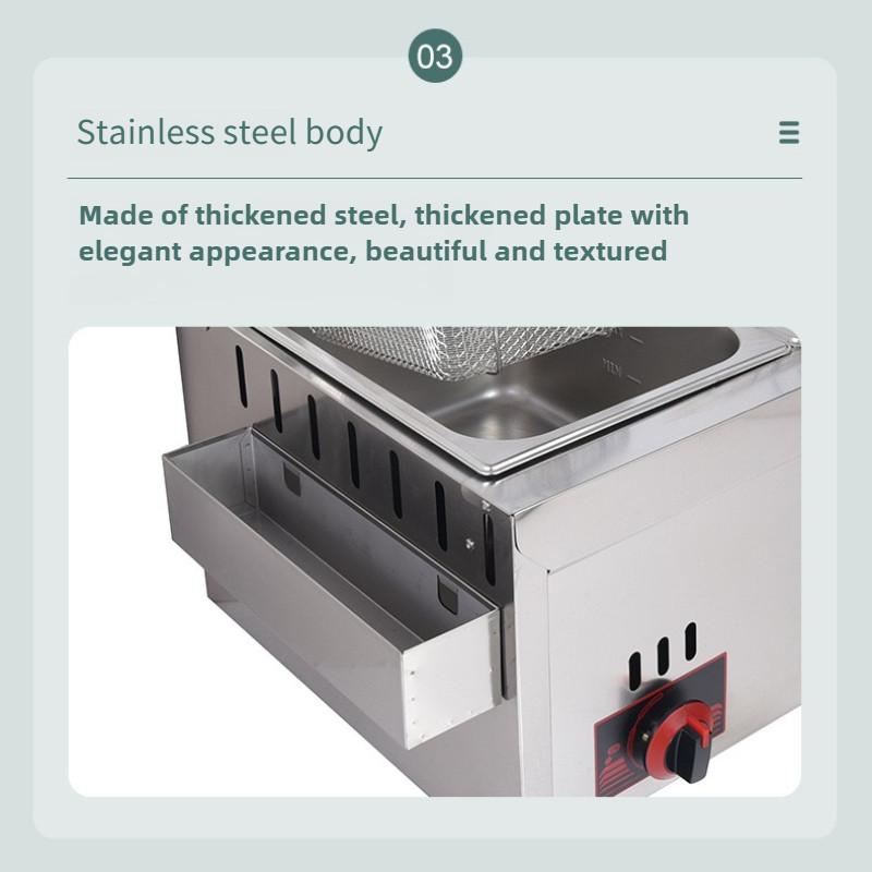 Large Capacity French Fryer Stall Fried Chicken Stove Commercial Gas Frying Machine Double Cylinder Deep Fryer