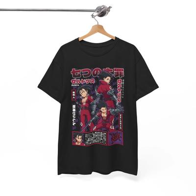 The Seven Deadly Sins Shirt Vintage Washed Unisex Oversized Anime Streetwear Soft Cotton Short Sleeve Tee Gift Clothing Tops