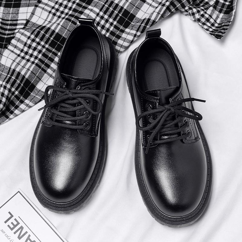 Brock leather shoes summer dress business casual British black sports soft surface high tide shoes