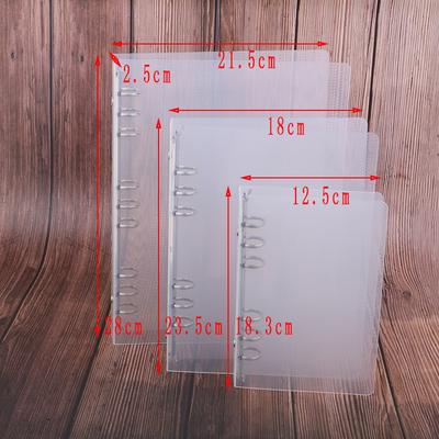 Creative Transparent Twill Pp Binder Shell A6 A5 Six-Hole B5 Nine-Hole Folder Notebook Loose Leaf Ring Binder Planner
