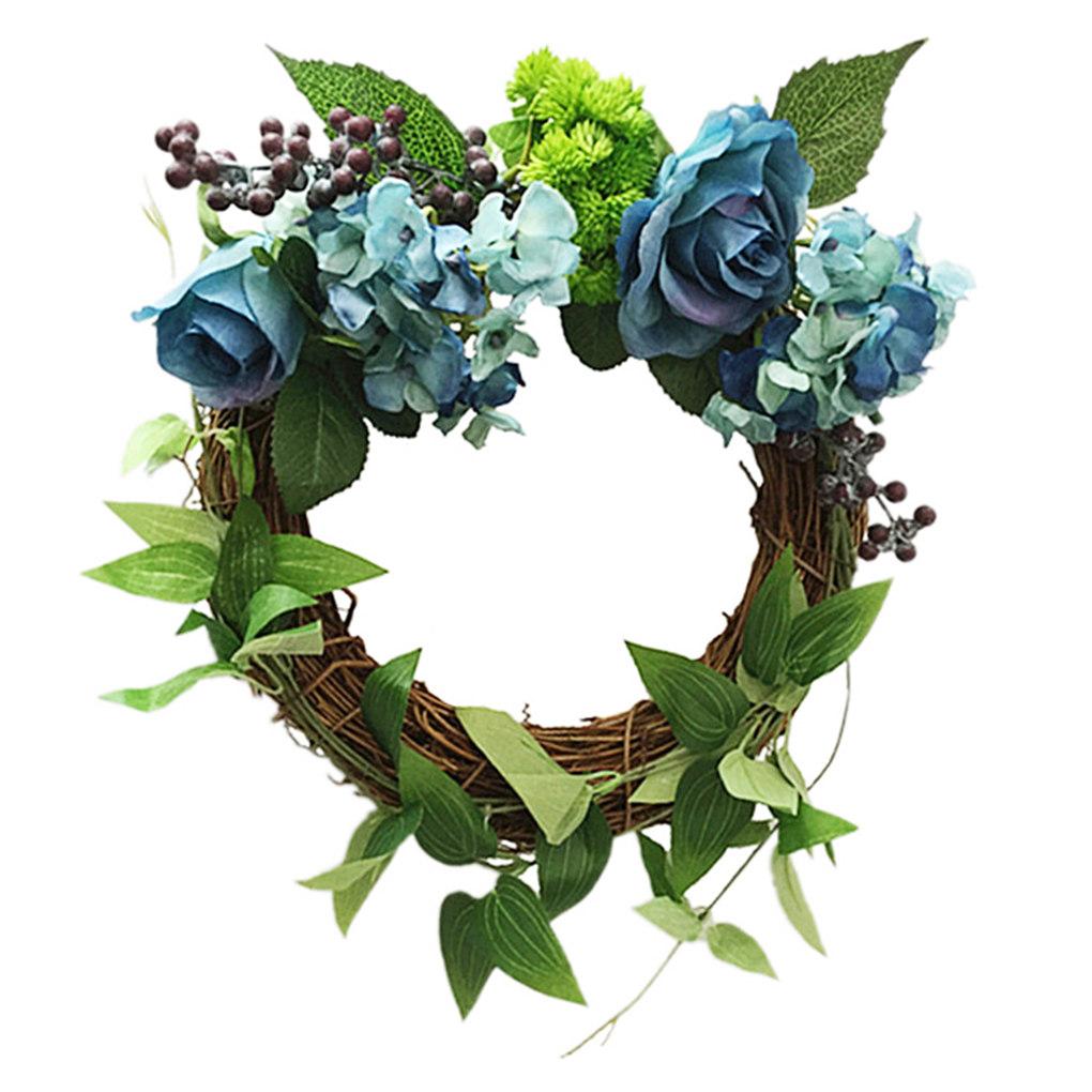 

Искусственный венок из листьев Пластиковый круглый декор Дом Свадьба Растение Украшение