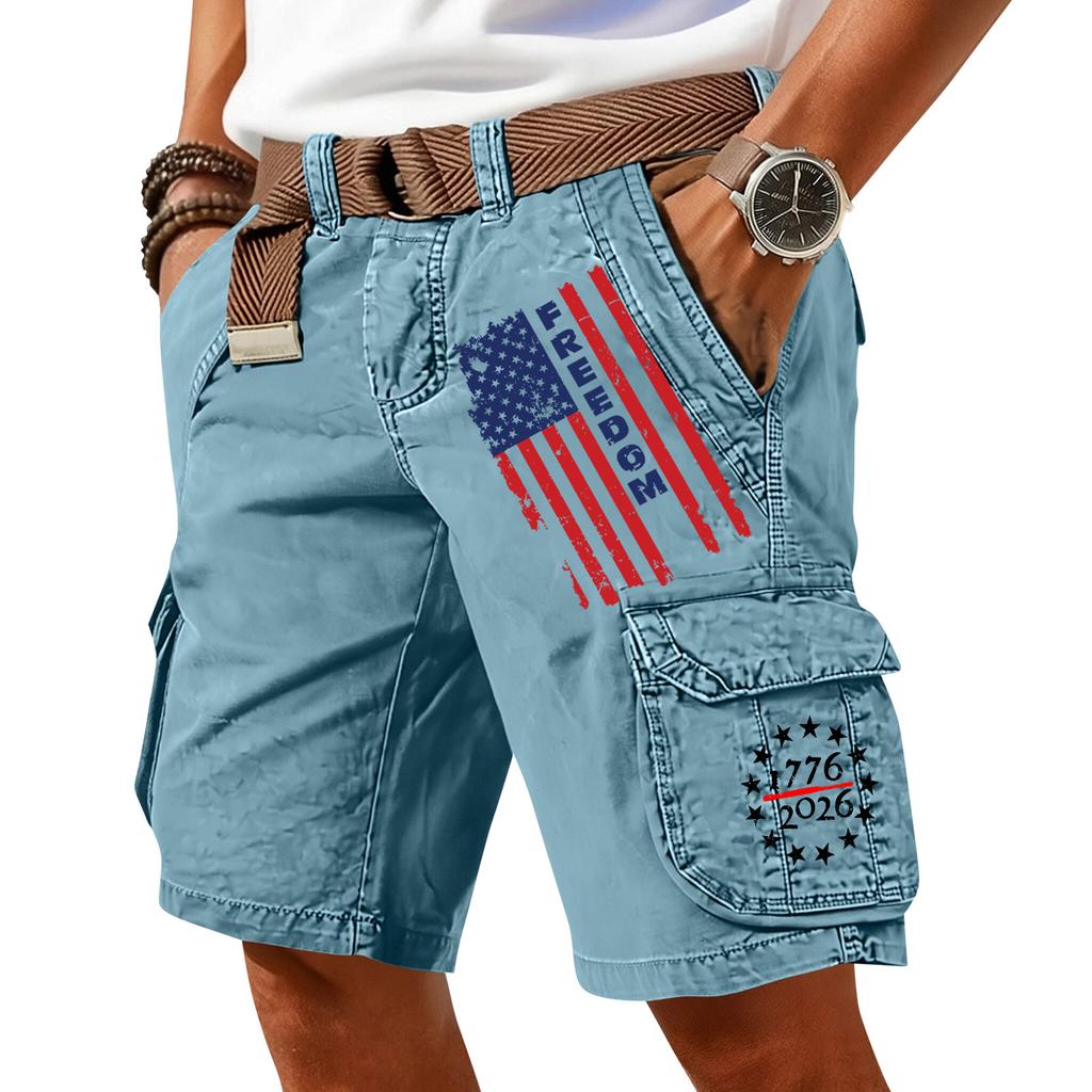 Pantaloncini Cargo Casual Stampati da Uomo per l'Estate con Tasche Multiple