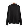 Women's Slim White Long-Sleeve Turtleneck Shirt - Autumn 2023 Collection
