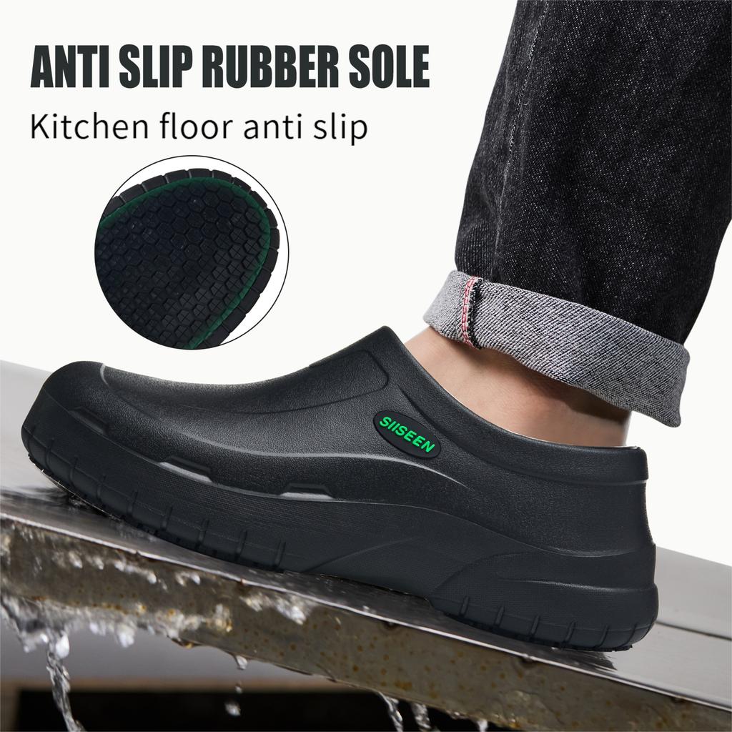 Scarpe da lavoro da uomo Scarpe da cuoco Impermeabili da cucina Stivali da lavoro da cucina Stivali da pioggia antiscivolo alla caviglia Calzature di sicurezza per ristorante dell'hotel da uomo