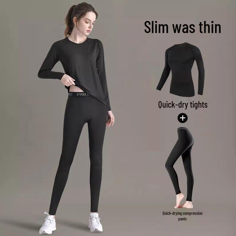 

2025 Women s Quick-dry Yoga & Running Suit: Long Sleeve, Tight-fit, Outdoor/Fitness Top M [80-100 kg]
