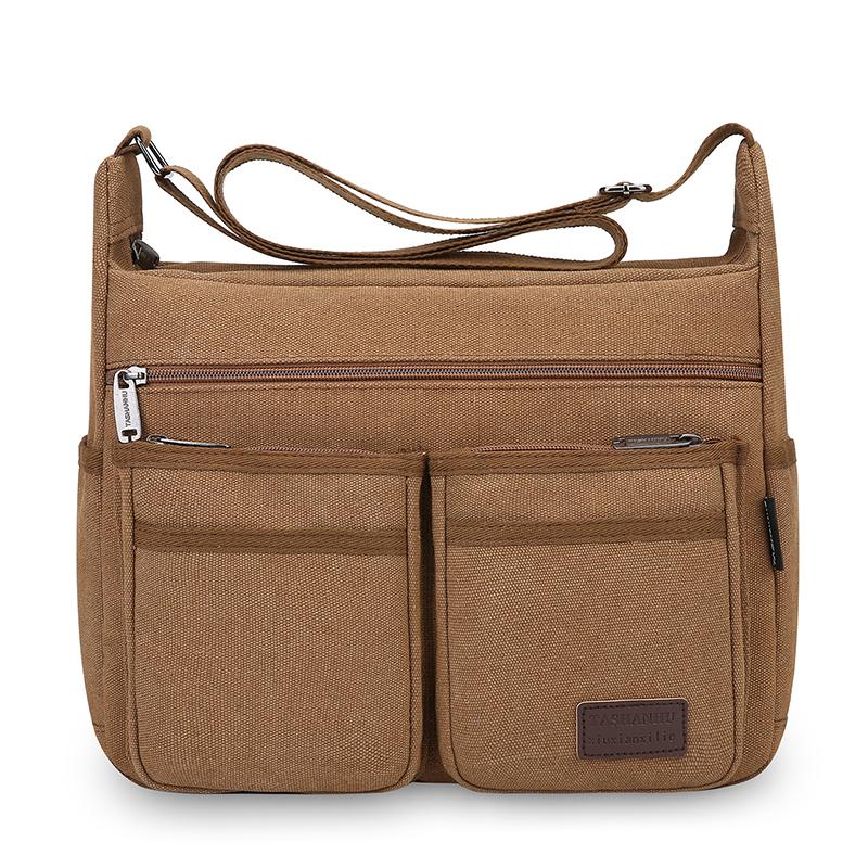 Borsa a tracolla da uomo in tela Vintage Resistente all'acqua Borsa a tracolla Cartella Borsa a spalla imbottita Borsa a mano