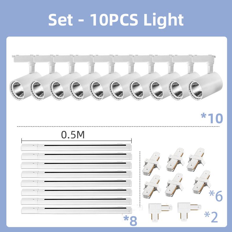 LED Track Light Set COB Track Lamp Rail Lighting for 20/30/40W Home Spotlight Indoor Clothing Shop Store Bedroom Lamp Fixture