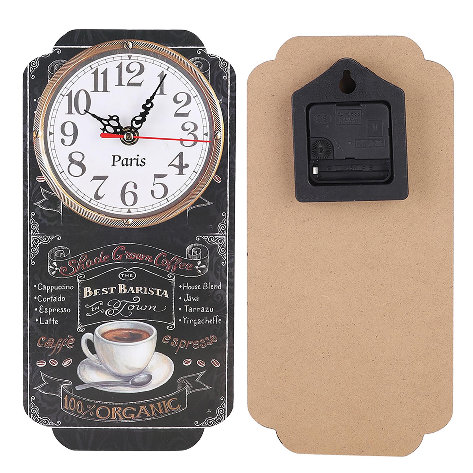 

Elegant Style Rectangular Wall Clock Stylish Hanging Clock for Living Room Bar Ornament