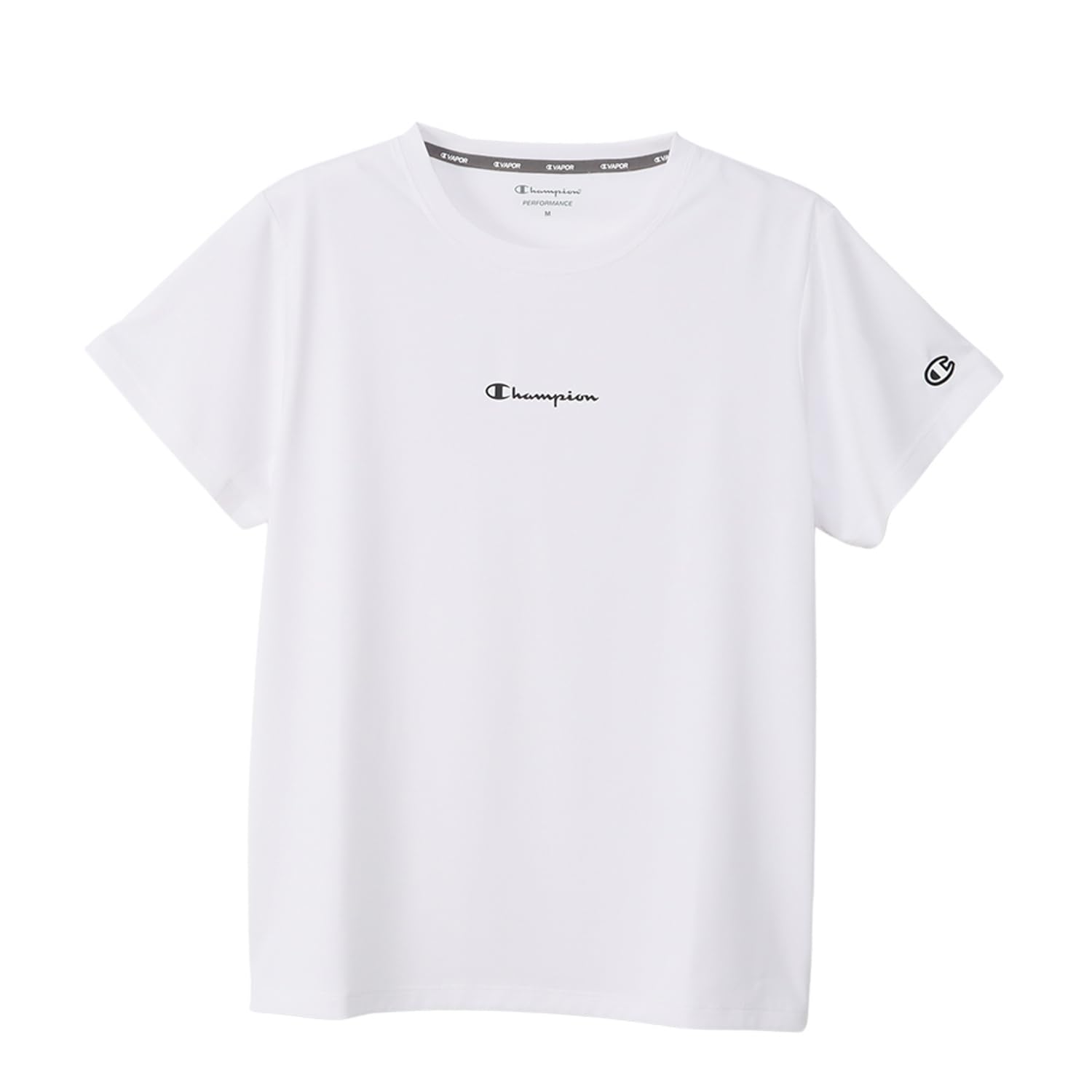 

short round quick UV script short sleeve L [Champion] T-shirt, sleeve, neck, antibacterial, deodorizing, drying, protection, logo, T-shirt, women s белый