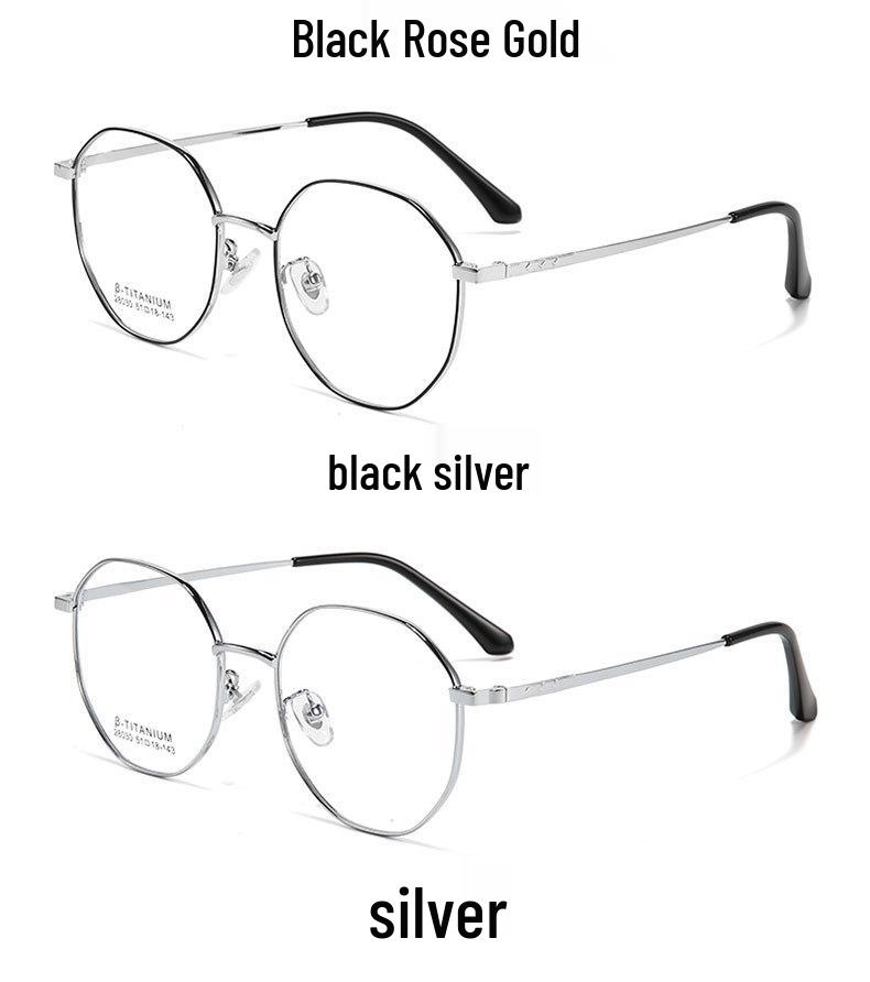Ultra-Light Fashion Retro Polygonal Metal Eyeglass Frames for Myopia