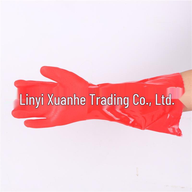 East Asia 802F-40CM Cold Protection PVC Washing Gloves with Cotton Wool Lining