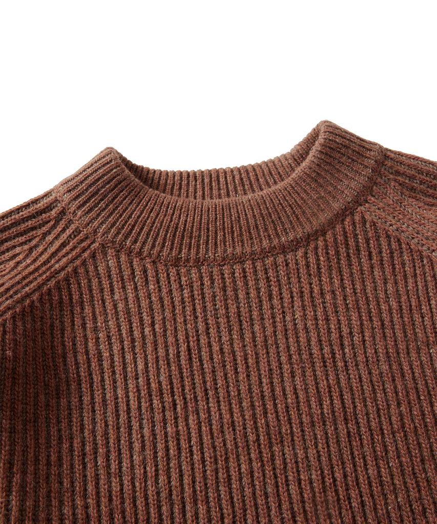 ESFAI 2 Tone Crew Neck Knit (Brick)