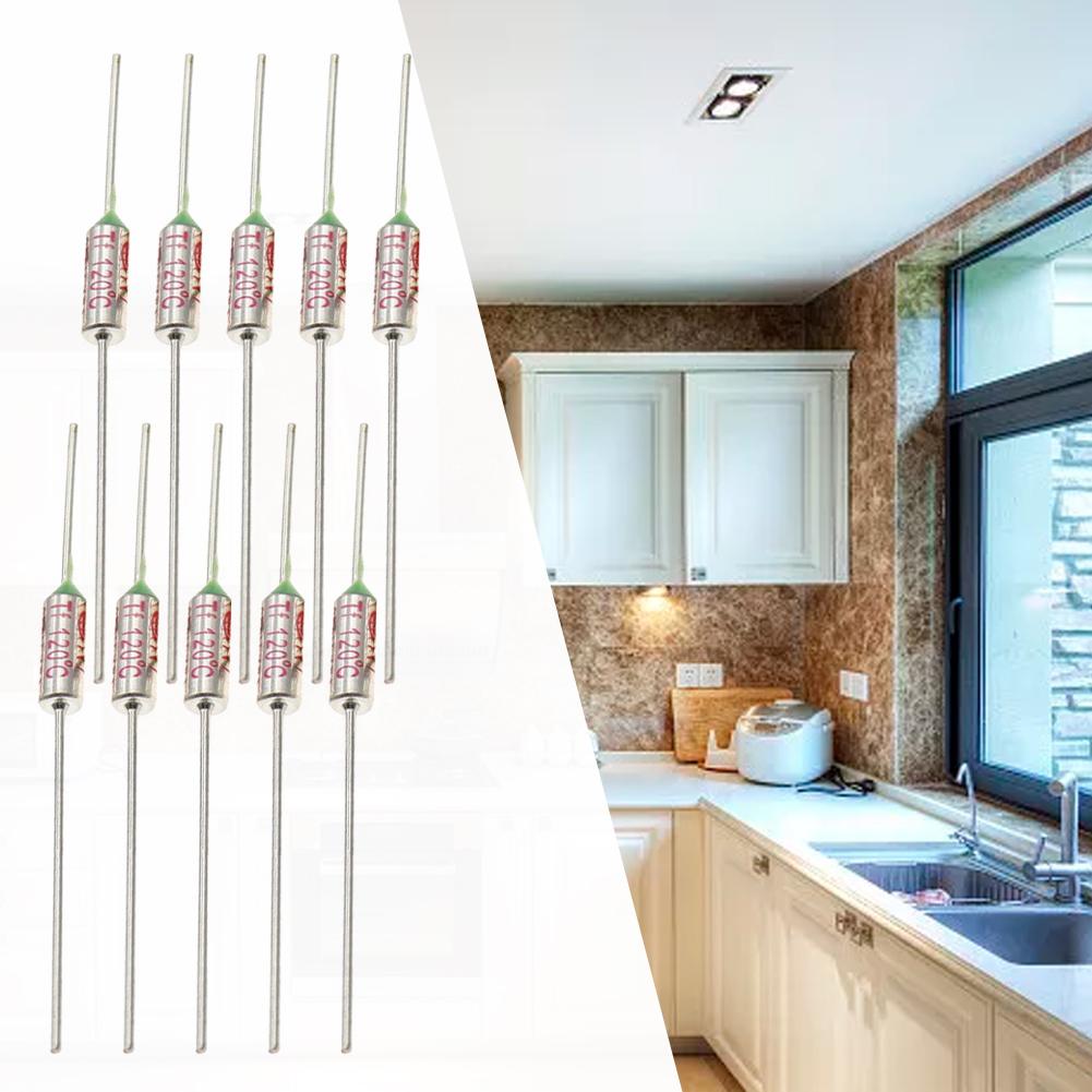 10A Thermal Fuse Circuit Cut Off Fuse Overheating Protection Brass Silver Plated High-quality Materials For AC 250V Applications