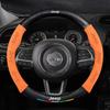 AQI1  Carbon Fiber Suede Car Steering Wheel Cover Anti Slip Car Interior Accessories For Jeep Wrangler Grand Cherokee Compass Renegade
