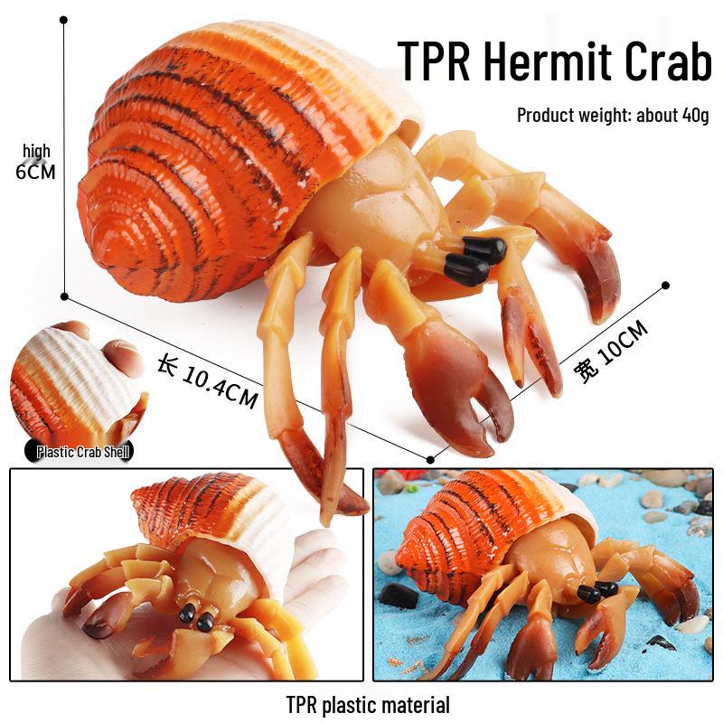 Kids' Marine Animal Model Stress Relief Toy Set: Pufferfish, Octopus, Crab, Shark, Dunkleosteus