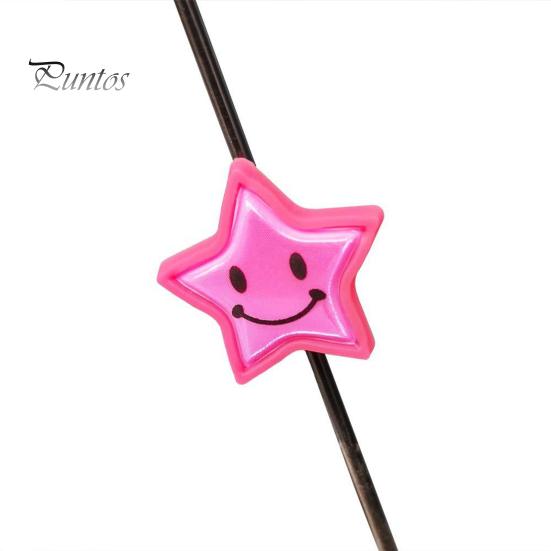 10 stk Sykkeleikerklemme Reflekterende Fargerik Smilende Femspiss Stjerne Dekorasjonsklemme Road Terrengsykkel Hjulnav Eiker Dekorativ Klemmesykkel