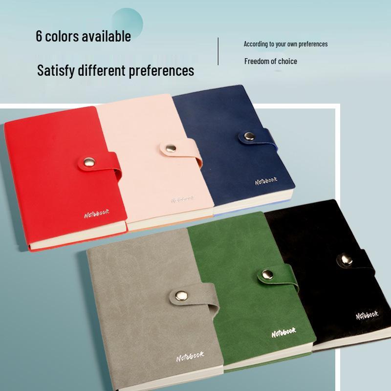 A6 Retro Leather Buckle Notebook: Thick, Portable, Soft Cover Mini Notepad