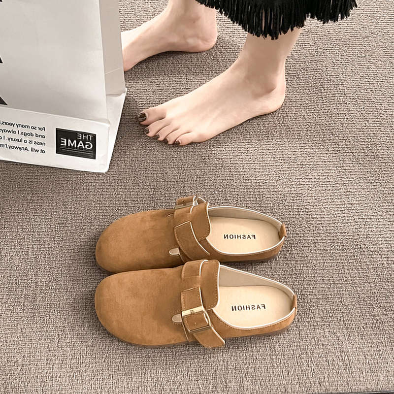 Fashion Shoes Woman's Slippers Cover Toe Slides Loafers 2025 Retro Spring Shoes Ladies' Slippers Cover Toe Slipers Women Loafers 2025 Sl
