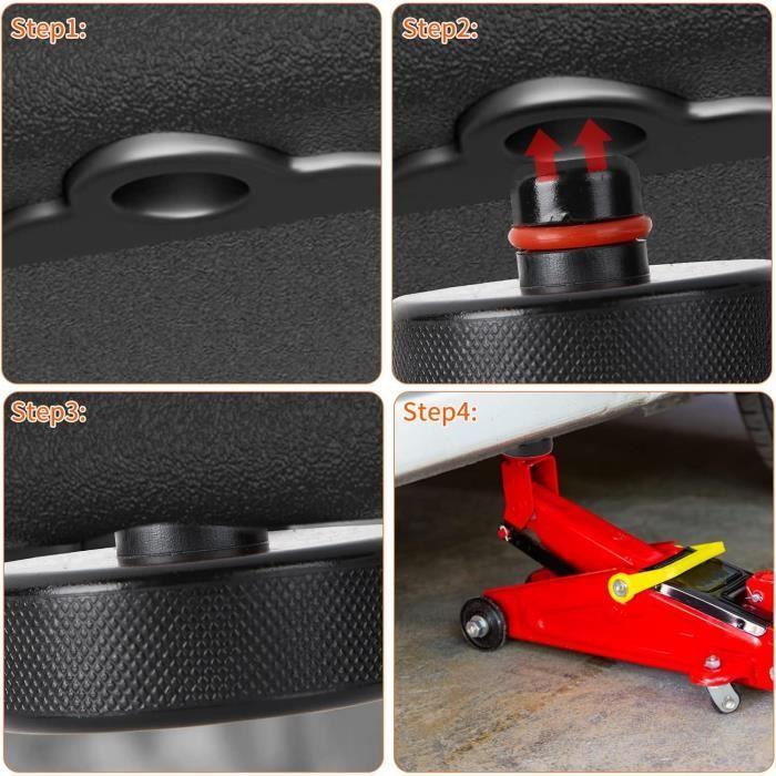 Jack Pad en Caoutchouc pour cric de Sol,Outil d'adaptateur de cric de Levage,Support de cric Tesla protège la Batterie et Le châs